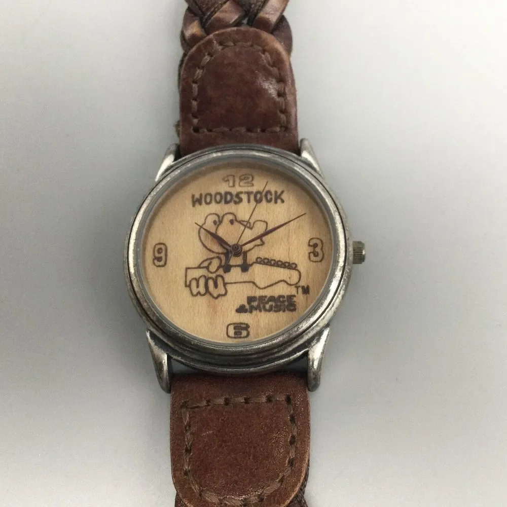 Woodstock Watch Unisex 35mm Limited Edition Wood Dial Peace Music New Battery - Picture 6 of 13